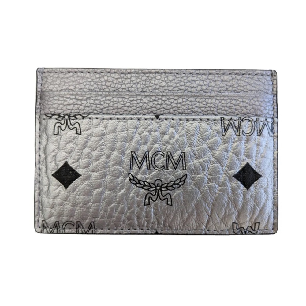 SOLD MCM silver card holder
